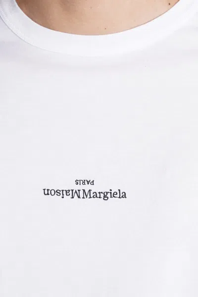 Maison Margiela Distorted Logo T-shirt In White
