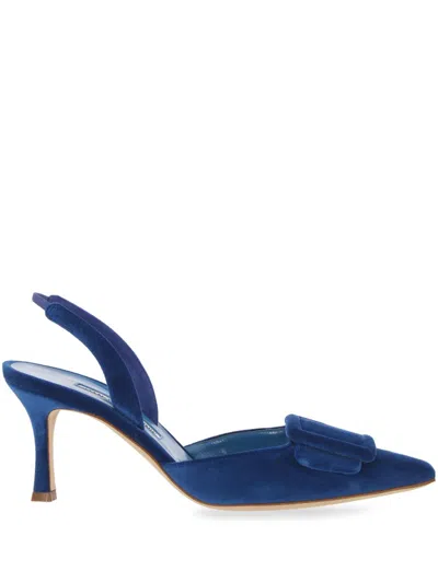 Shop Manolo Blahnik Sandals In Blue