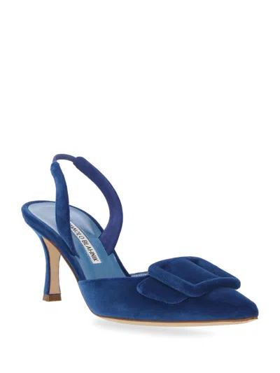 Shop Manolo Blahnik Sandals In Blue