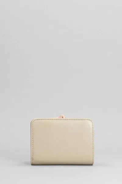 Marc Jacobs Mini Wallet Compact Design Gold-tone Hardware In Beige