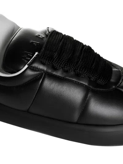 Shop Marni Bigfoot 2.0 Leather Sneakers In Black