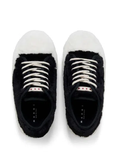 Shop Marni Sneakers In Lily White/black