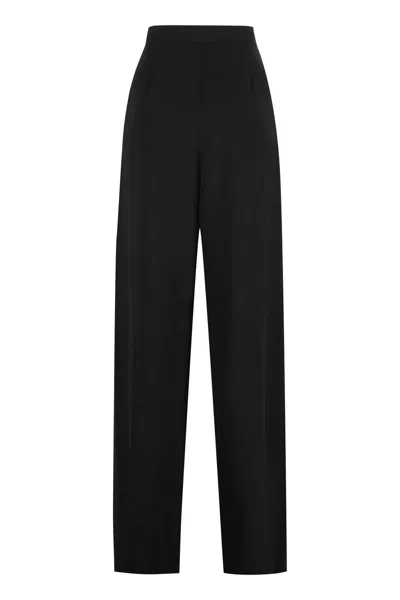 Max Mara Navigli Viscose Blend Trouser With Sequins In Black