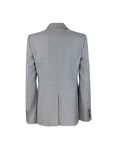 Max Mara Studio Double-breasted Blazer In Jersey In Grey