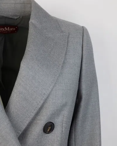 Max Mara Studio Double-breasted Blazer In Jersey In Grey