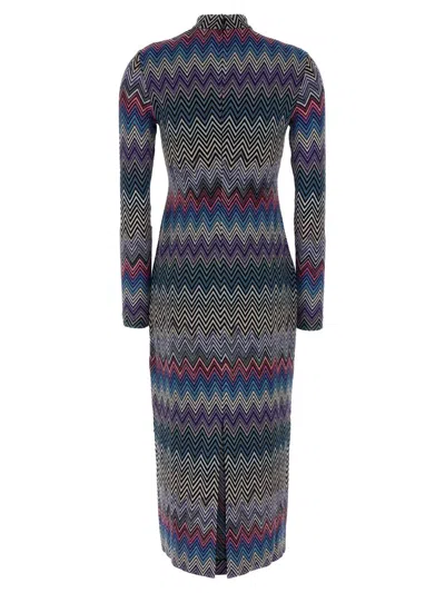 Shop Missoni 'zig Zag' Long Dress In Multicolor