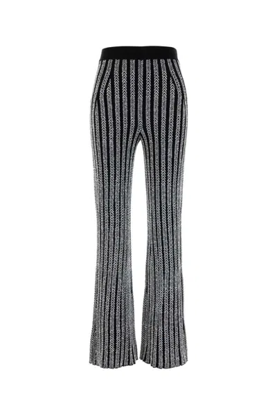 Missoni Sequin-embellished Ribbed-knit Flared Pants In Printed