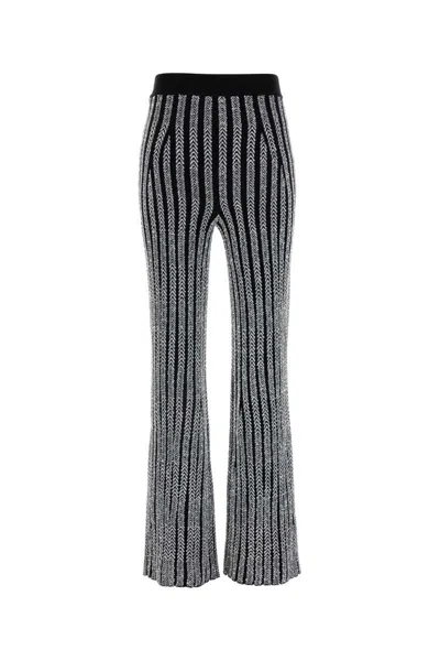 Missoni Sequin-embellished Ribbed-knit Flared Pants In Printed