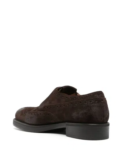Miu Miu Brown Round Toe Dress Shoes In Moro