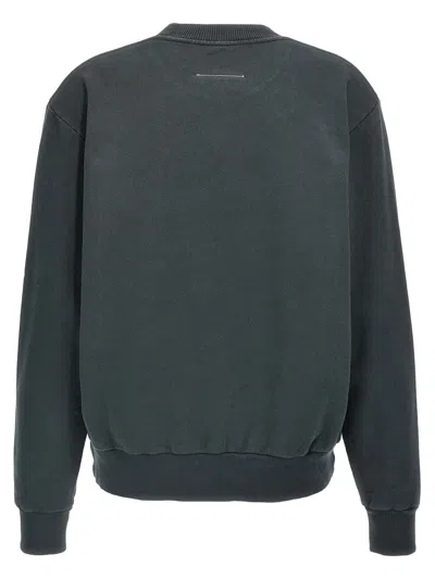 Shop Mm6 Maison Margiela Logo Print Sweatshirt In Black