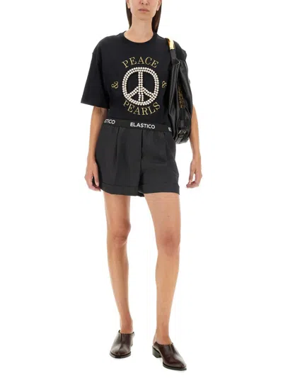 Shop Moschino T-shirt With Logo In Black