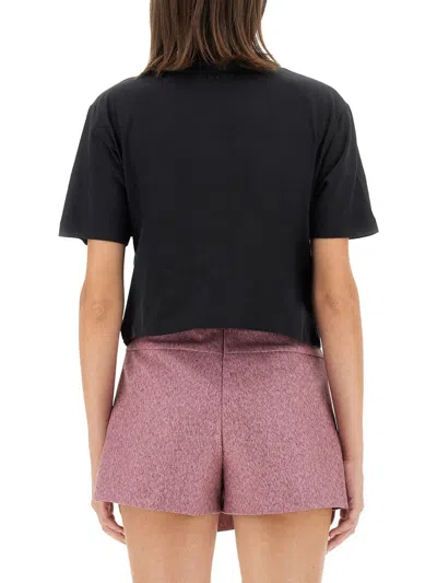 Shop Msgm Zippered T-shirt In Black