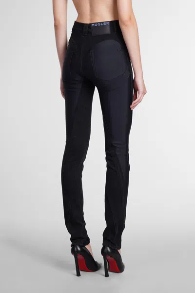Mugler Jeans In Black Denim In Black