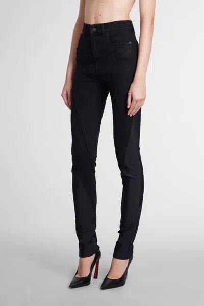 Mugler Jeans In Black Denim In Black