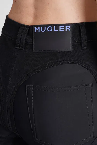 Mugler Jeans In Black Denim In Black