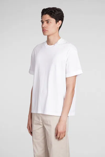 Neil Barrett Solid Color Slim Fit T-shirt With Eyelets Details In White