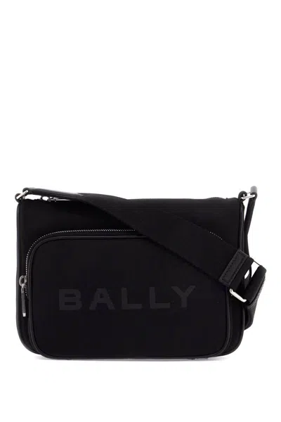 Shop Bally Nylon Shoulder Bag With Adjustable Strap In Black