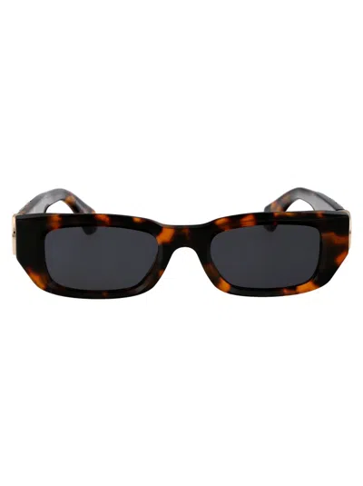 Off-white 'rectangular Frame Sunglasses Tortoiseshell Pattern' In Brown
