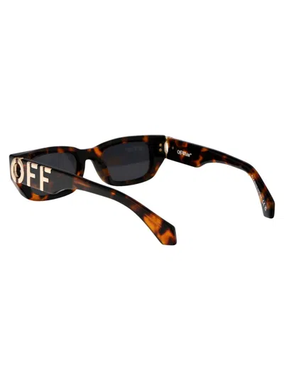Off-white 'rectangular Frame Sunglasses Tortoiseshell Pattern' In Brown