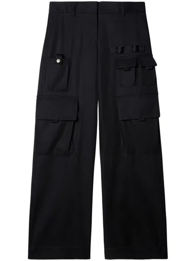 Off-white Toybox Logo-embroidered Cargo Pants In Wool In Black