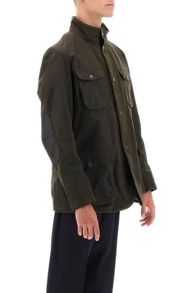 Barbour Olive Solid Mandarin Collar Jacket In Green