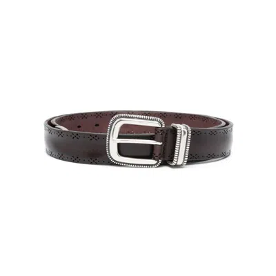 Shop Orciani Belts In Brown