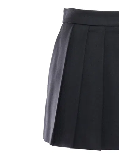 P.a.r.o.s.h Black Plissè Skirt In Black