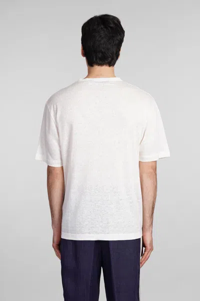Palm Angels T-shirt In Beige Linen In Beige