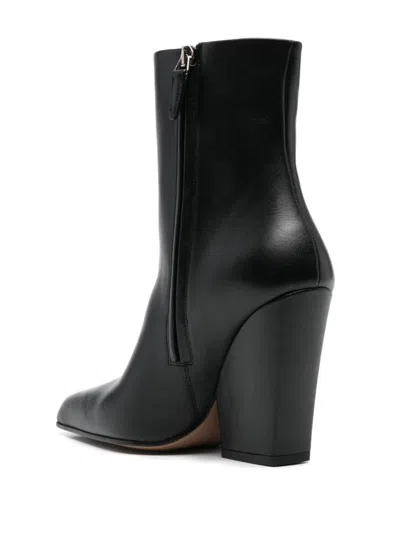 Shop Paris Texas Calf Leather Jane Ankle Boots With Heel In Black