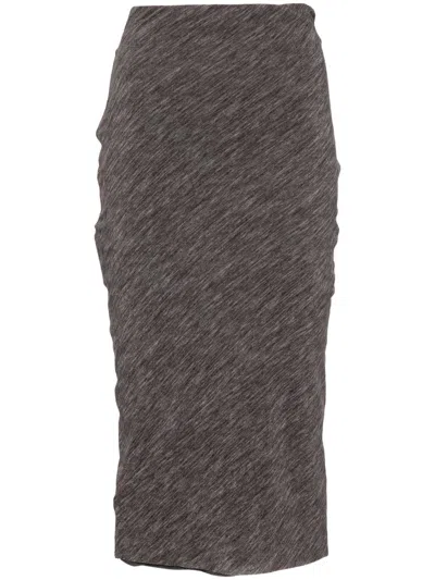 Philosophy Di Lorenzo Serafini Stretch Tulle Printed Pencil Skirt In Grey