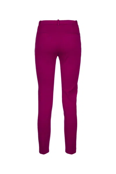 Pinko Tailored Trousers With Belt Loops And Back Pockets In Purple