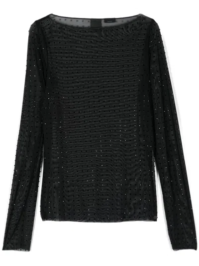 Shop Pinko Rouen Jersey Indemagliato Clothing In Black