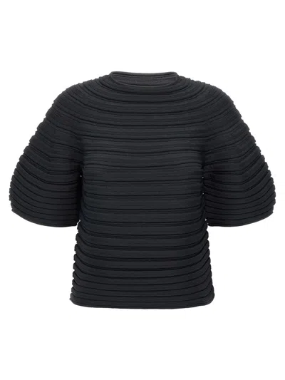 Shop Issey Miyake Pleats Please  'mushroom Knit' T-shirt In Black