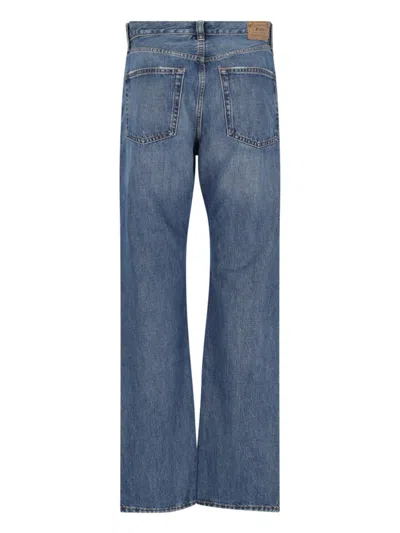 Polo Ralph Lauren Straight Leg Trousers Distressed Detail In Blue