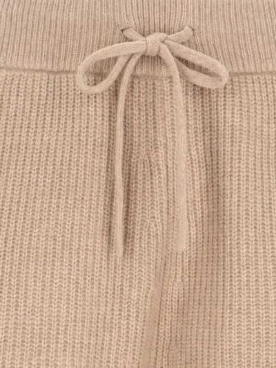 Polo Ralph Lauren Ribbed Texture Straight Trousers With Elastic Waistband In Brown