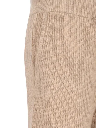 Polo Ralph Lauren Ribbed Texture Straight Trousers With Elastic Waistband In Brown