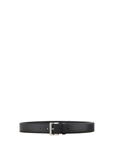 Prada Black Classic Solid Belt In Black