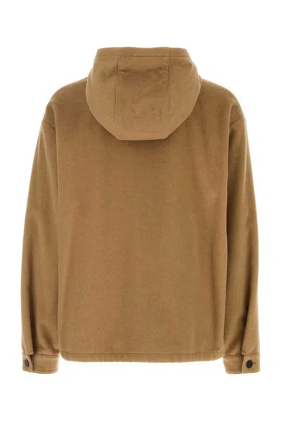 Prada Long-sleeved Casual Jacket In Brown