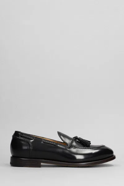Premiata Loafers In Black Leather In Black