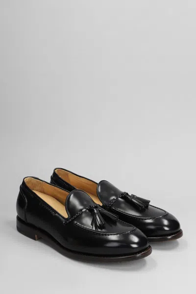 Premiata Loafers In Black Leather In Black