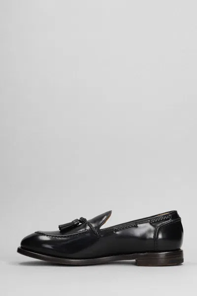 Premiata Loafers In Black Leather In Black