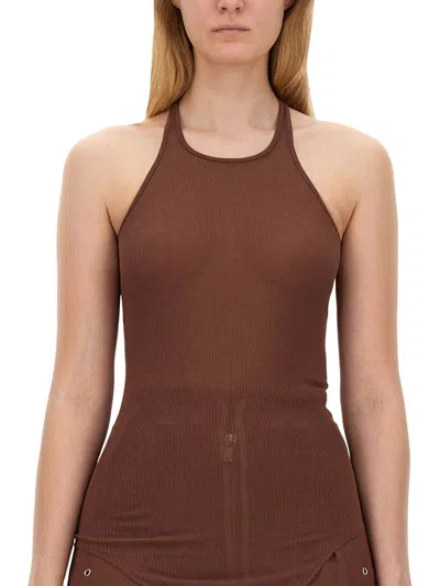 Shop Rick Owens Tank Top In Brown