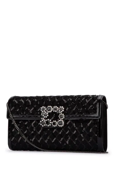 Shop Roger Vivier "flower Buckle Envelope In Black