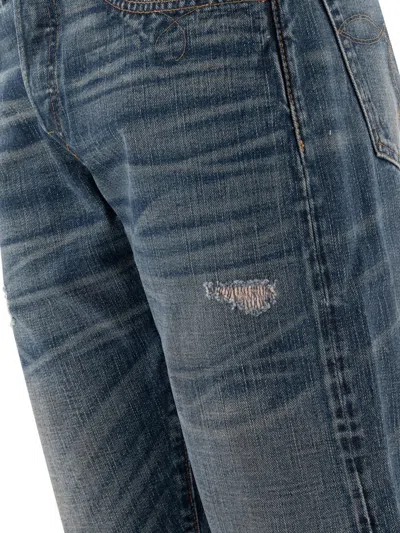 Shop Rrl Ralph Lauren  "sutton" Repaired Selvedge Jeans In Blue