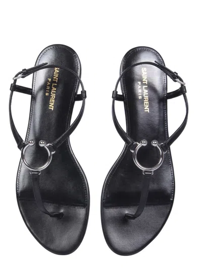 Saint Laurent Cassandra Open-toe Sandals In Black