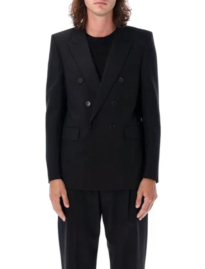 Saint Laurent Wool Gabardine Blazer In Black