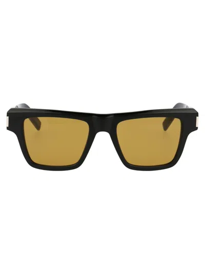 Shop Saint Laurent Eyewear Sunglasses In 004 Black Black Yellow