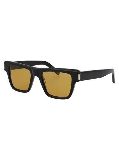 Shop Saint Laurent Eyewear Sunglasses In 004 Black Black Yellow