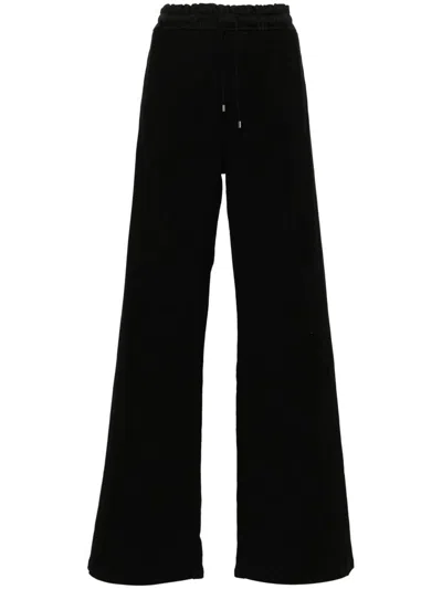 Saint Laurent Straight Leg Trousers With Drawstring In Black