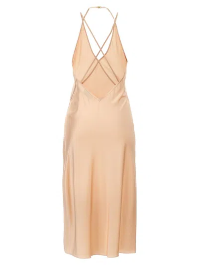 Shop Saint Laurent Satin Slip Dress In Pink